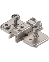 CLIP Montageplatte, kreuz, 3 mm, Stahl, EXPANDO (vormontierte Spezialschrauben mit Spreizdübel), HV: Exzenter, vernickelt - Blum