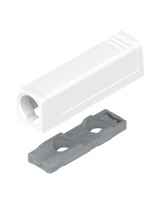 TIP-ON Adapterplatte für Türen, Kurzversion, gerade, Schrauben, seidenweiss - Blum