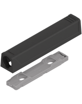 TIP-ON Adapterplatte für Türen, Langversion, gerade, Schrauben, carbonschwarz - Blum