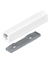 TIP-ON Adapterplatte für Türen, Langversion, gerade, Schrauben, seidenweiss - Blum