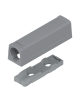 TIP-ON Adapterplatte für Türen, Kurzversion, gerade, Schrauben, R7036 platingrau - Blum