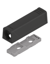 TIP-ON Adapterplatte für Türen, Kurzversion, gerade, Schrauben, carbonschwarz - Blum