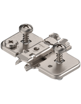 CLIP Montageplatte, kreuz, 0 mm, Stahl, EXPANDO (vormontierte Spezialschrauben mit Spreizdübel), HV: Exzenter, vernickelt - Blum