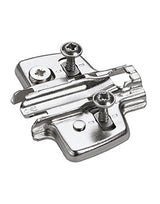 Kreuzmontageplatte mit Direkt-Höhenverstellung, vernickelt, Lochreihe 37 x 32 mm, mit Spanplattenschrauben (für Bohrung ø 2,5 mm), Distanz 0.0 mm - Hettich