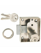 Aufschraub Möbel -Schloss 2826/30 RS Zylinder matt vernickelt 2Schl. Schließung BN0102 - JuNie