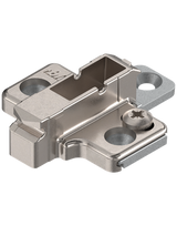 CLIP Montageplatte, kreuz, 6 mm, Zink, Systemschrauben, HV: 2-teilig, vernickelt - Blum