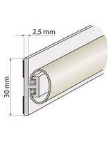 Rollladendichtung HS 1/10 weiß für Spaltdeckung 11-16 mm, Länge 2 Meter - Specht