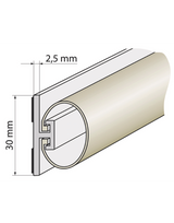 Rollladendichtung HS 1/20 weiß für Spaltdeckung 14-23 mm, Länge 2 Meter - Specht