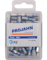 1/4" markierter Bit Pozidriv Nr 2. 50er Pack L25 mm - PROJAHN