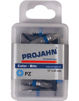 1/4" markierter Bit Pozidriv Nr 1. 10er Pack L25 mm - PROJAHN