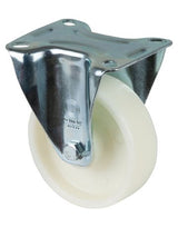 Bockrolle 100mm L410.B10 Platte, Kunststoff weiß, RL L410.B10.100 - BS ROLLEN