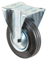 Bockrolle 125mm L410.B55 Platte, Gummi schwarz, RL L410.B55.126 - BS ROLLEN