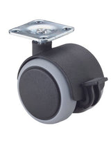 MB-Doppelrolle, mit Feststeller, Rad Ø40mm F86, Kunststoff grau - BS ROLLEN - 86026153