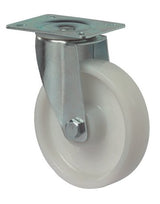 Lenkrolle 125mm L400.B10 Platte, Kunststoff weiß, RL L400.B10.125 - BS ROLLEN