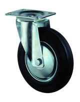 Lenkrolle 200mm L400.B55 Platte, Gummi schwarz, RL L400.B55.201 - BS ROLLEN