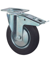 Lenkrolle 200mm L420.B55 Platte, Gummi schwarz RL, FestL420.B55.201 - BS ROLLEN