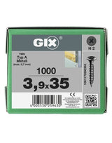Trockenbauschraube GIX-A Trompetenk 3,9x35mm,Vollgw,Kreuzschlitz H2,sw phos - SPAX