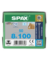 Universalschraube Senkkopf 8x100mm,Teilgw,Innensechsrund T40,ER A2 - SPAX