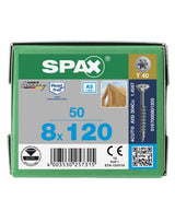 Universalschraube Senkkopf 8x120mm,Teilgw,Innensechsrund T40,ER A2 - SPAX