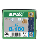 Universalschraube Senkkopf 8x180mm,Teilgw,Innensechsrund T40,ER A2 - SPAX