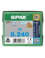 Universalschraube Senkkopf 8x240mm,Teilgw,Innensechsrund T40,ER A2 - SPAX