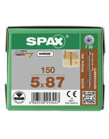 Universalschraube Tellerkopf 5x87mm,Teilgw,Innensechsrund T20,WIROX - SPAX
