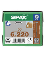 Holzschraube Hi.FORCE Tellerkopf 6x220mm,Teilgw,Innensechsrund T30,WIROX - SPAX