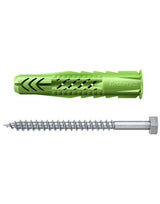 Universaldübel UX Green 10x60mm,KU,m.Rand,m.Schraube,VE 4 - fischer