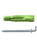 Universaldübel UX Green 6x35mm,KU,m.Rand,m.Winkelhaken,VE 4 - fischer