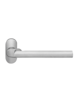 Rahmentürlocht. Rhodos gekröpft Edelstahl matt für 8 und 9mm Stift oval - Karcher Design