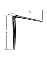 Konsole L150xT125mm Stahlblech,weiß,beschichtet - VORMANN