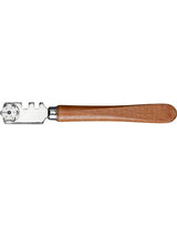 Glasschneider Edelstahl mit Holzheft Bohle - Silberschnitt