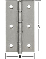 Scharnier,schmal,B26xH40xS0,9mm gerollt,edelstahl,rostfrei - VORMANN