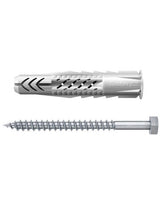 Universaldübel UX 10x60mm,KU,m.Rand,m.Schraube,VE 4 - fischer