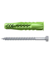Universaldübel UX Green 10x60mm,KU,m.Rand,m.Schraube,VE 4 - fischer