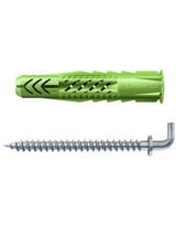 Universaldübel UX Green 6x35mm,KU,m.Rand,m.Winkelhaken,VE 4 - fischer
